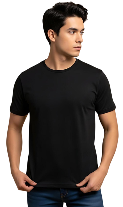 black tshirt model 6
